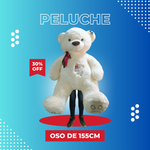OSO CON BORDADO EN EL PECHO DE 155 CM MANTEQUILLA ENVIO GRATIS