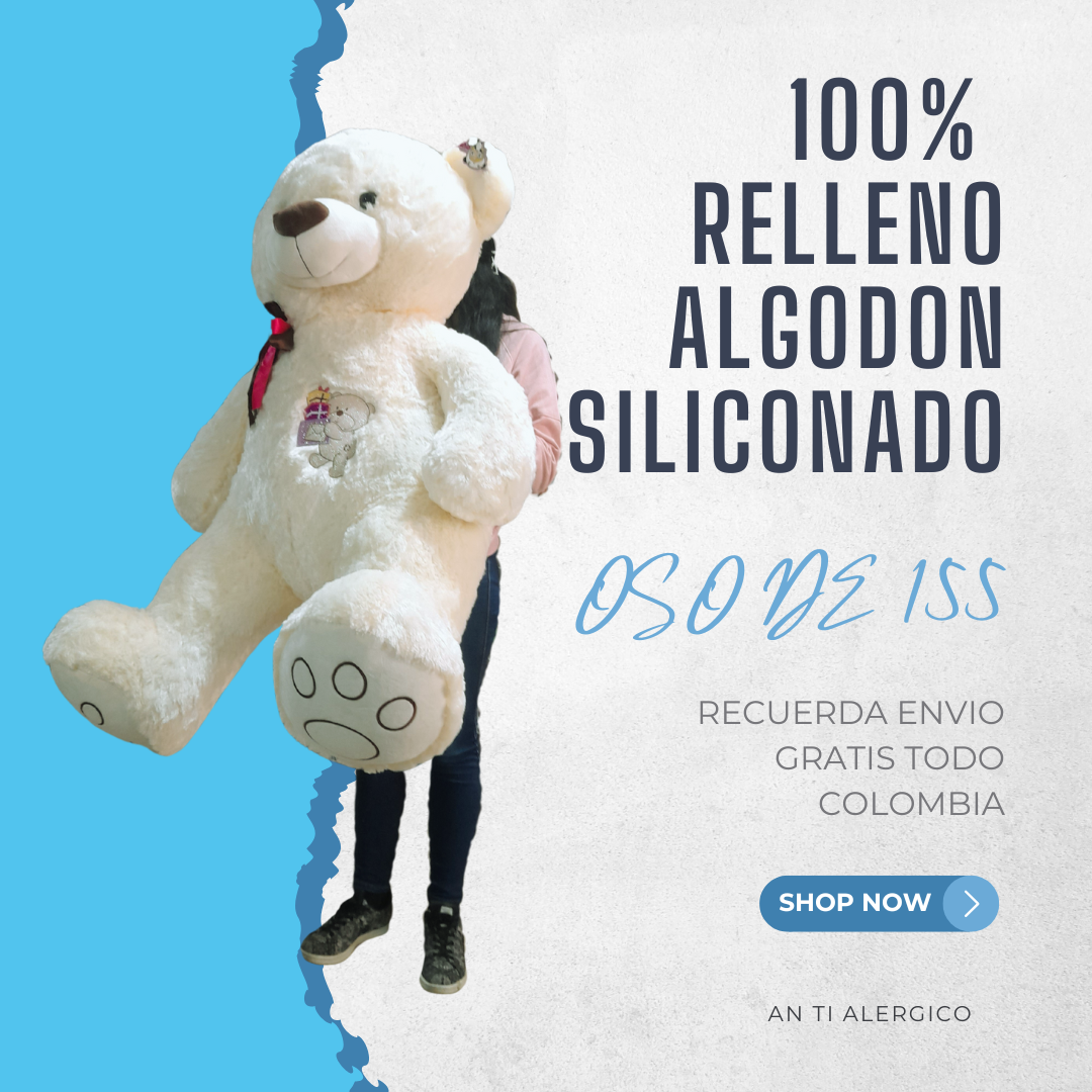OSO CON BORDADO EN EL PECHO DE 155 CM MANTEQUILLA ENVIO GRATIS