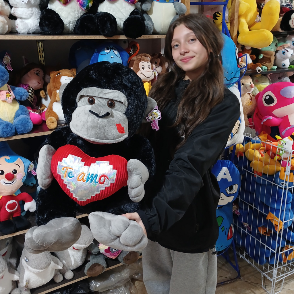 Peluche de mono con corazón de 50 cm