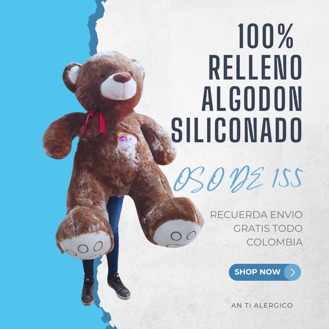 OSO CON BORDADO EN EL PECHO DE 155 CM CAFE ENVIO GRATIS