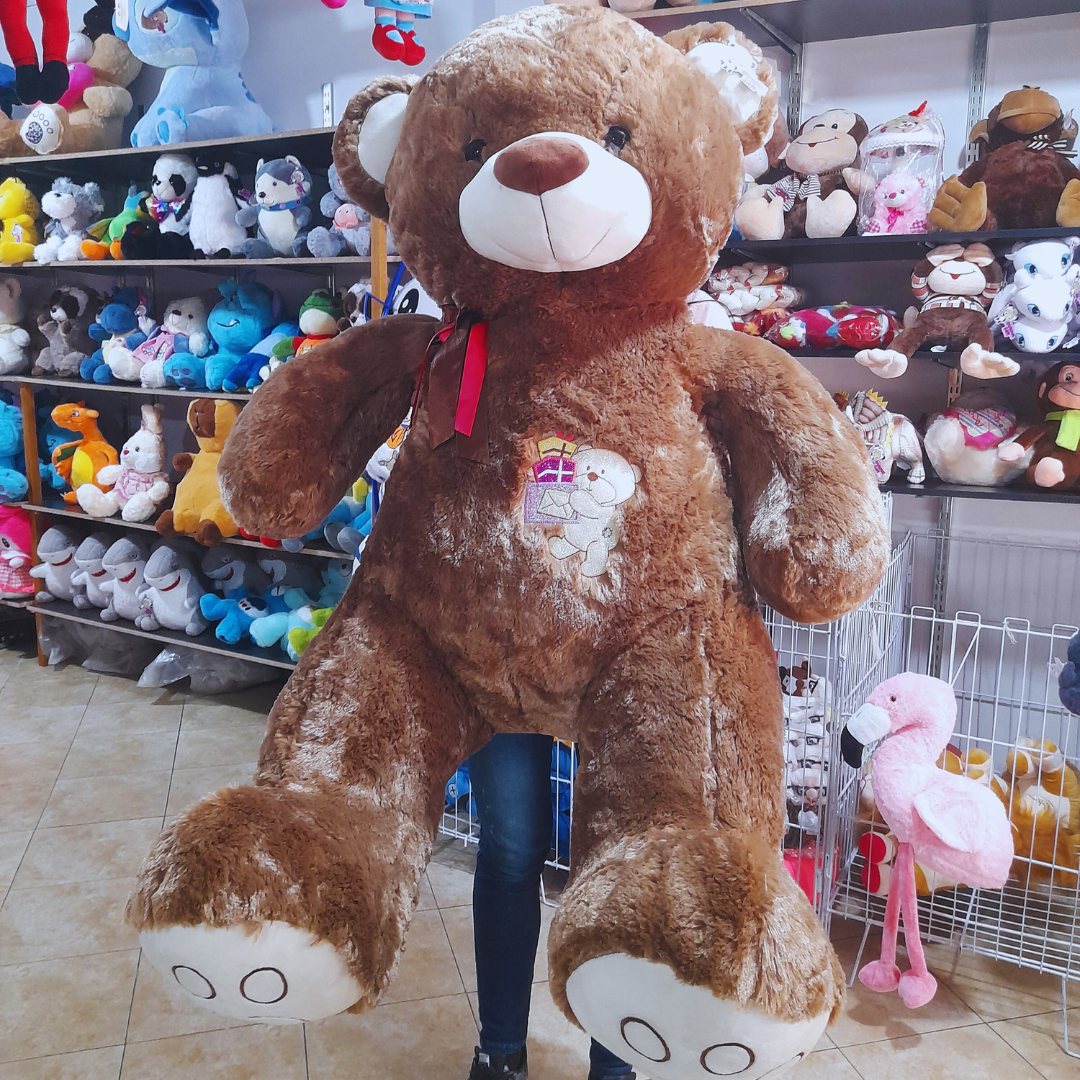 OSO CON BORDADO EN EL PECHO DE 155 CM CAFE ENVIO GRATIS