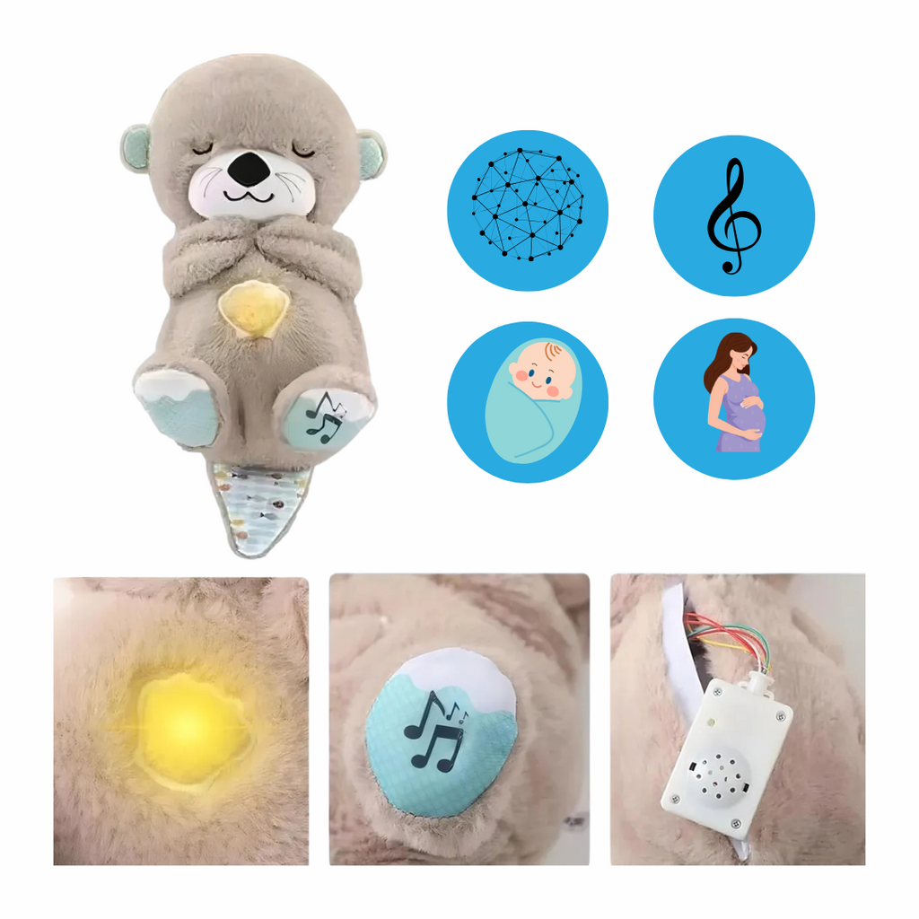 Peluche Nutria Que Respira Y Tranquiliza Sonido Anti Estres Color Nutria Gris 30cm con Envio Gratis