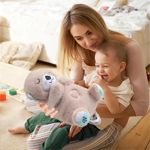 Peluche Nutria Que Respira Y Tranquiliza Sonido Anti Estres Color Nutria Gris 30cm con Envio Gratis